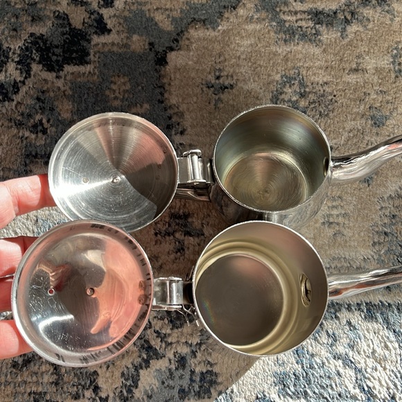 2 individual diner stainless tea pots - Picture 5 of 5